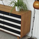 Wooden commode U 453 black and white by Jiri Jiroutek for Intérier Praha
