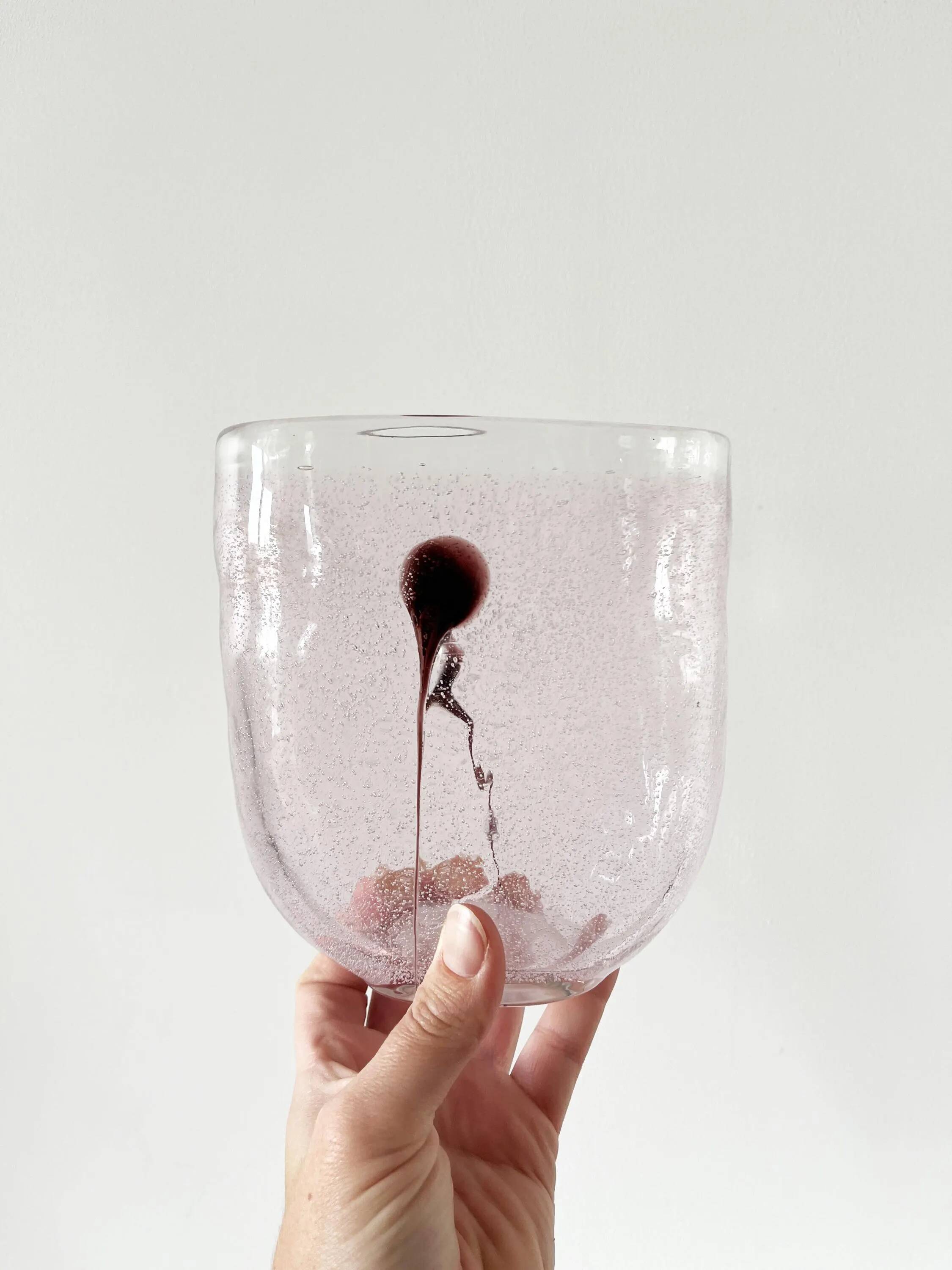 Bubble glass vase Kosta Boda Sweden 1980