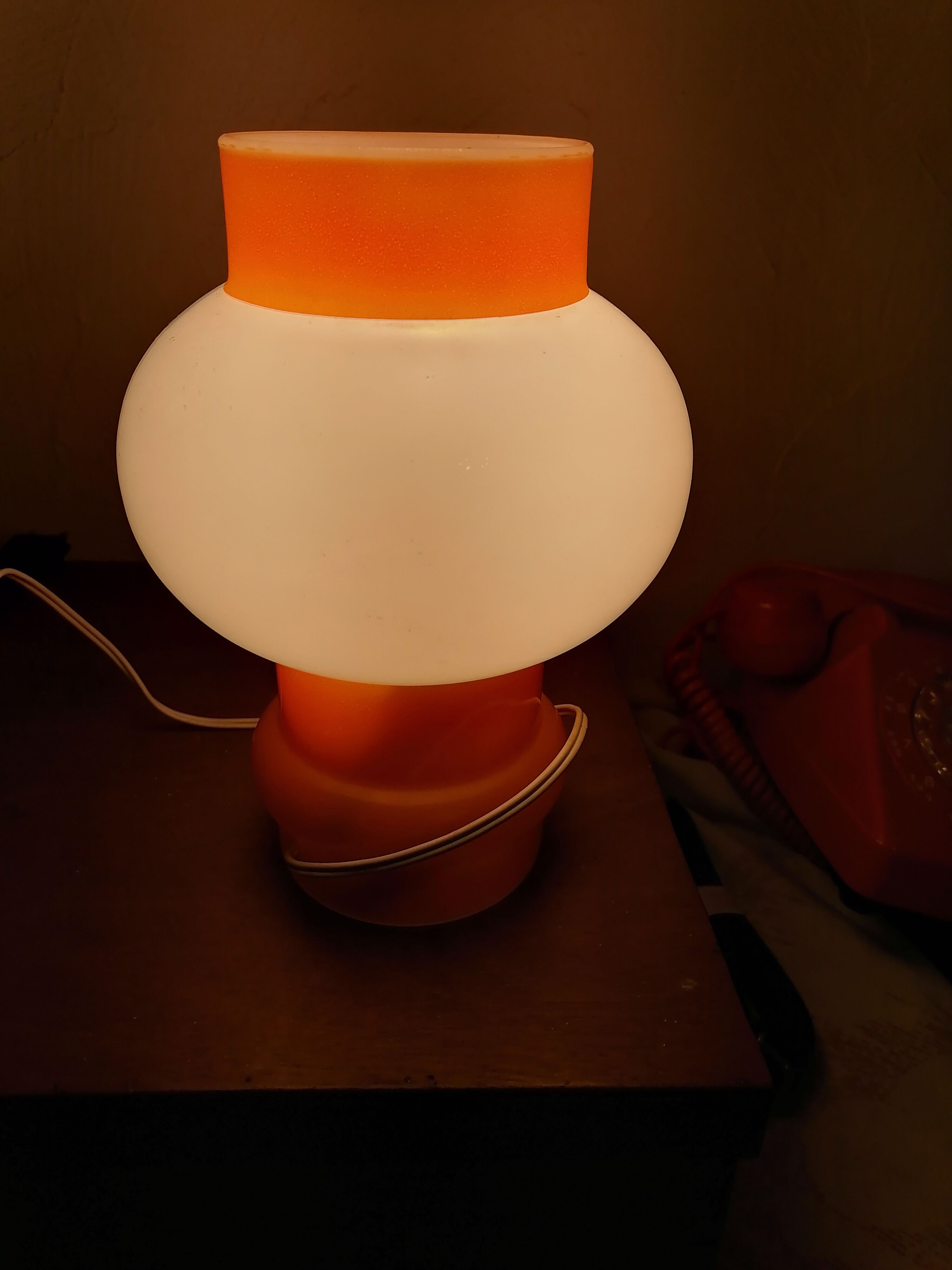 Opaline orange bedside desk lamp