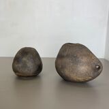 Set of 2 West German Ceramic Studio Vase Object by Helmut Schäffenacker, 1960s