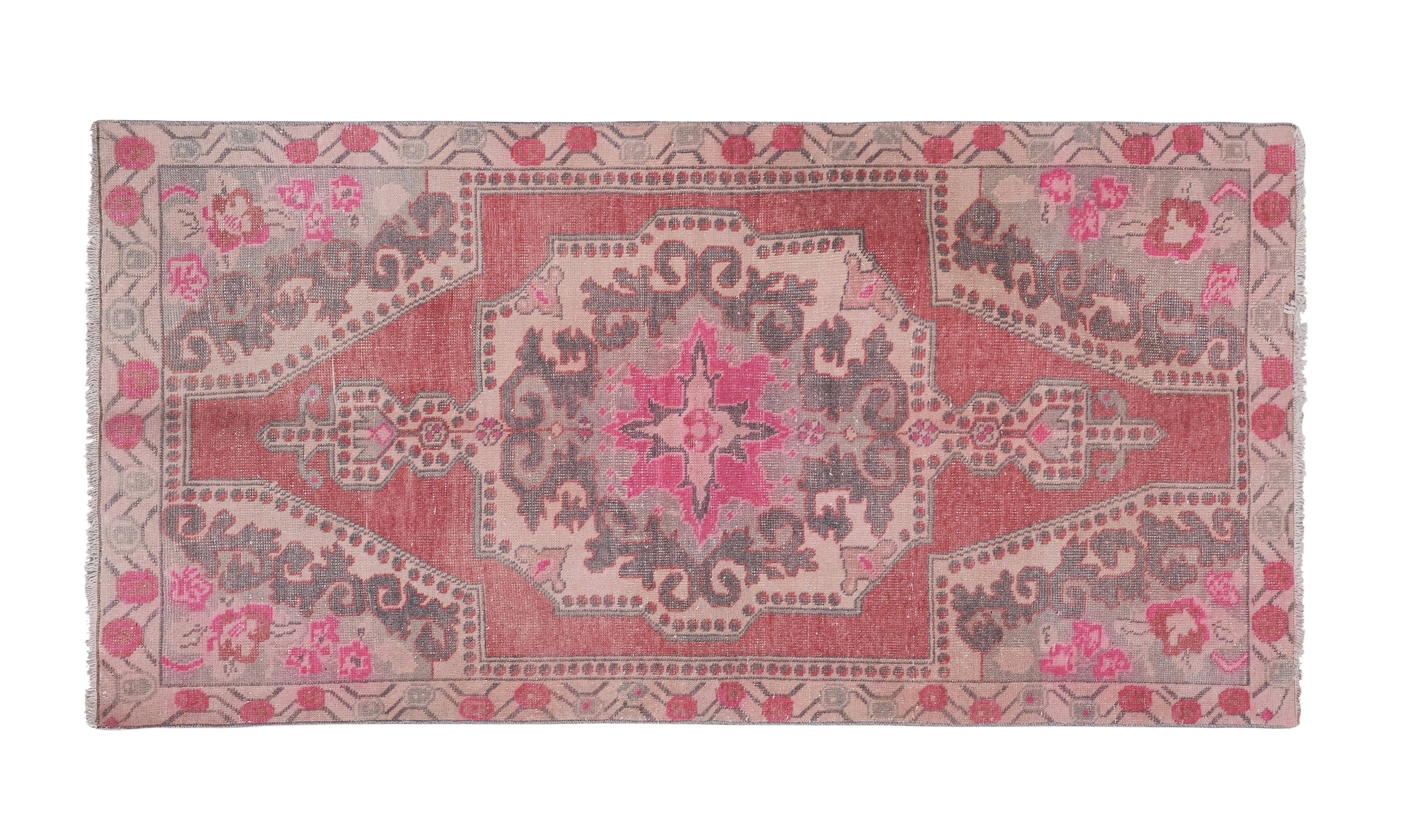 Vintage Turkish rug from Oushak, hand-woven 119x231 cm