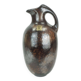 ruscha art VASE jug drip glaze shades of purple black brown 1970 80s