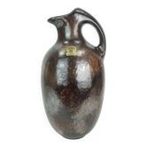 ruscha art VASE jug drip glaze shades of purple black brown 1970 80s