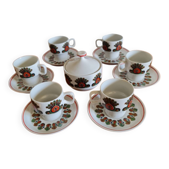 Hollóháza porcelain coffee service, Hungary 1970