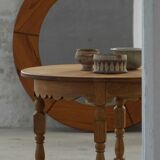 Mid-century Danish round side table in solid oak, Henning Kjærnulf, 1960s.