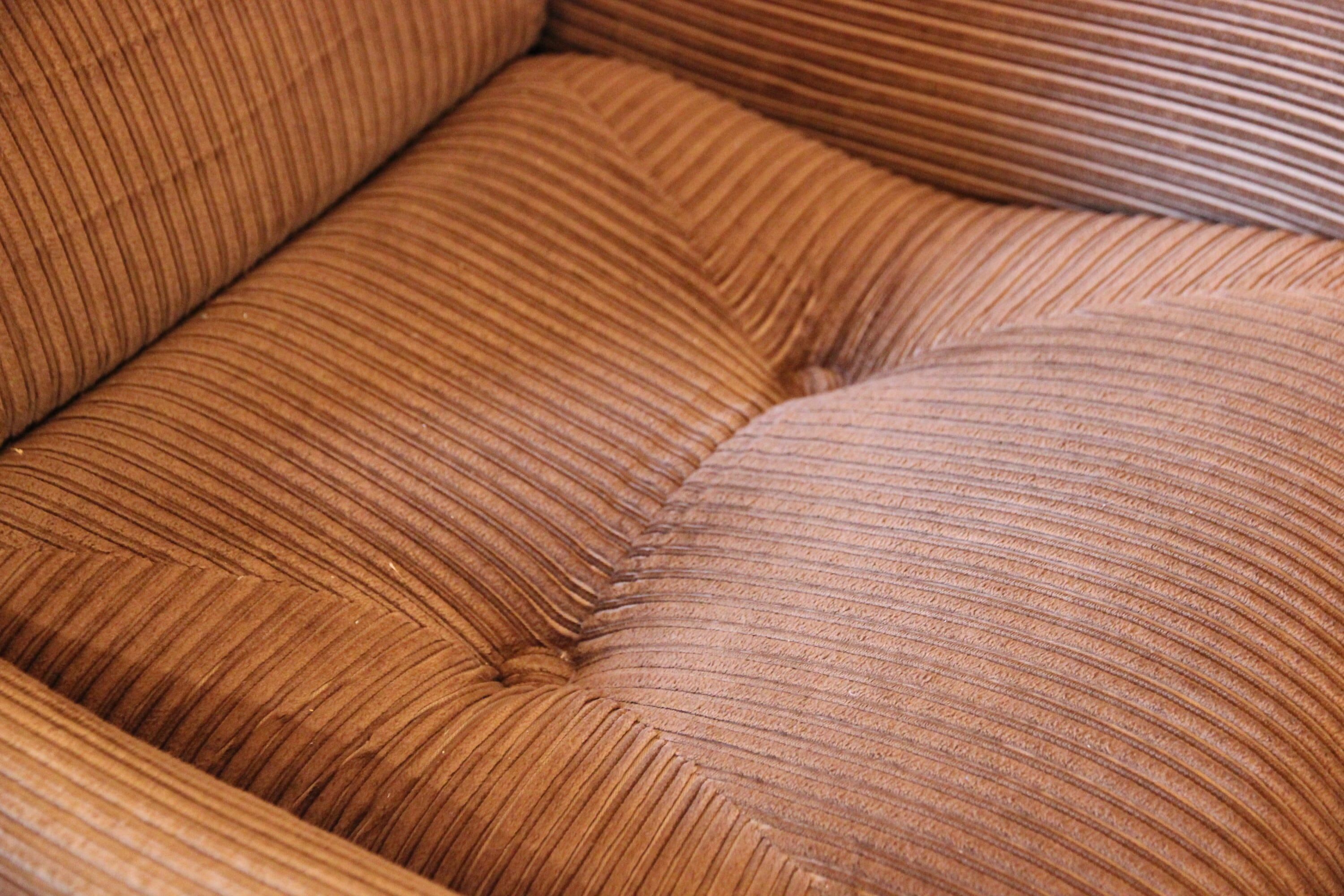 Pair of seventies velvet armchairs