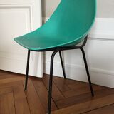 Chair blue shell of Pierre Guariche