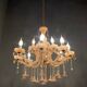 Vintage Italian Pink Opaline Murano Glass Chandelier