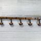 Vintage bamboo carved wood coat rack with 7 hooks – Natural elegance