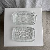 Vintage glass butter dish