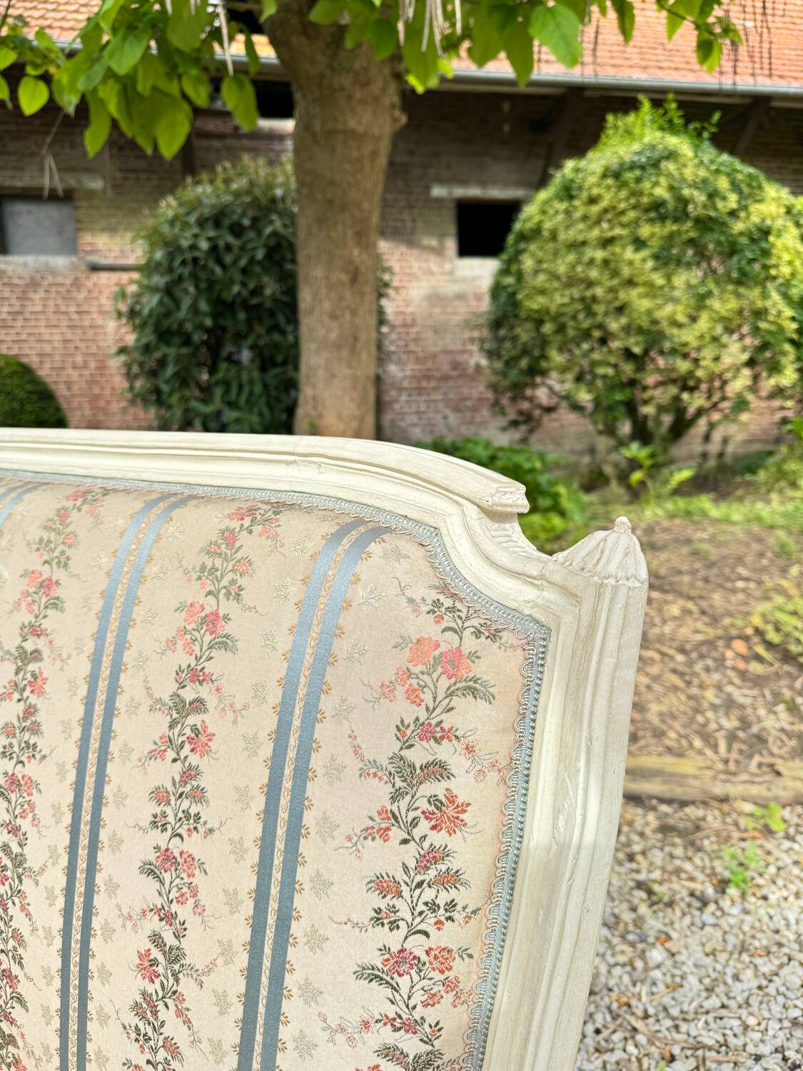 Large Sofa In Painted Wood From Louis XVI XVIII Eme Century