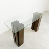Vintage burl wood console, 1980s