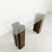 Vintage burl wood console, 1980s
