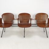 Mid Century Italian 3-seat Bench by Carlo Ratti, 50's