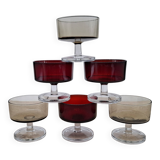 Set of 6 champagne glasses Cavalier Sweden Luminarc two-tone