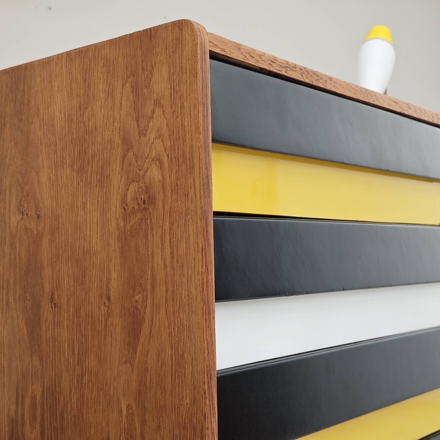 U453 yellow 8-drawer wooden sideboard by Jiri Jiroutek for Interier Praha 1960