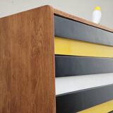 Buffet commode U453 jaune 8 tiroirs bois par Jiri Jiroutek pour Interier Praha 1960