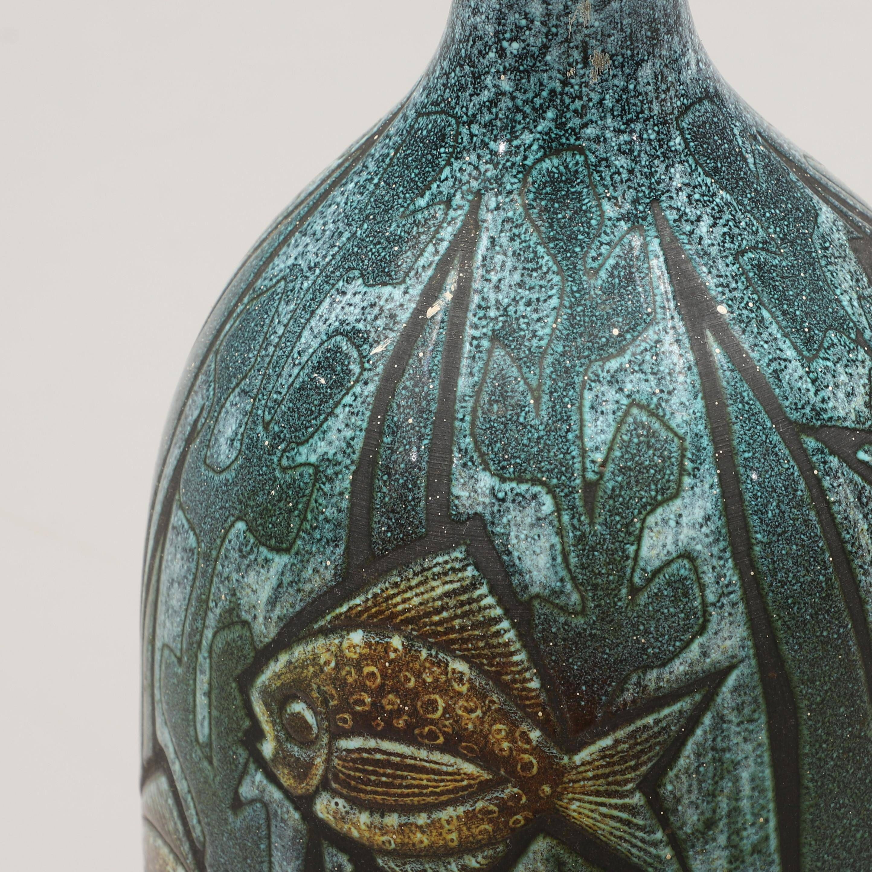 Bonnie Rehnkvist Ceramic table lamp for Torngrens, Falkenberg, Sweden, 1960