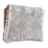 Dessus de lit en coton blanc, ancien jeté de canapé en crochet , couvre lit  blanc