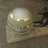 Art deco table lamp in marble and bronze dog figurine
