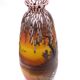 Vase Art Déco en verre peint et émaillé, signé Clio, circa 1920