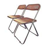 Paire de chaises Plia de Giancarlo Piretti produites par Castelli 1960