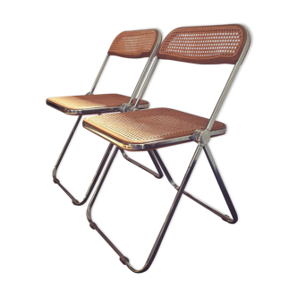 Paire de chaises Plia de Giancarlo Piretti produites par Castelli 1960