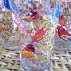 Vintage juice glasses, birds