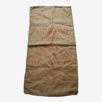 Sac toile jute ancien engrais phosamo