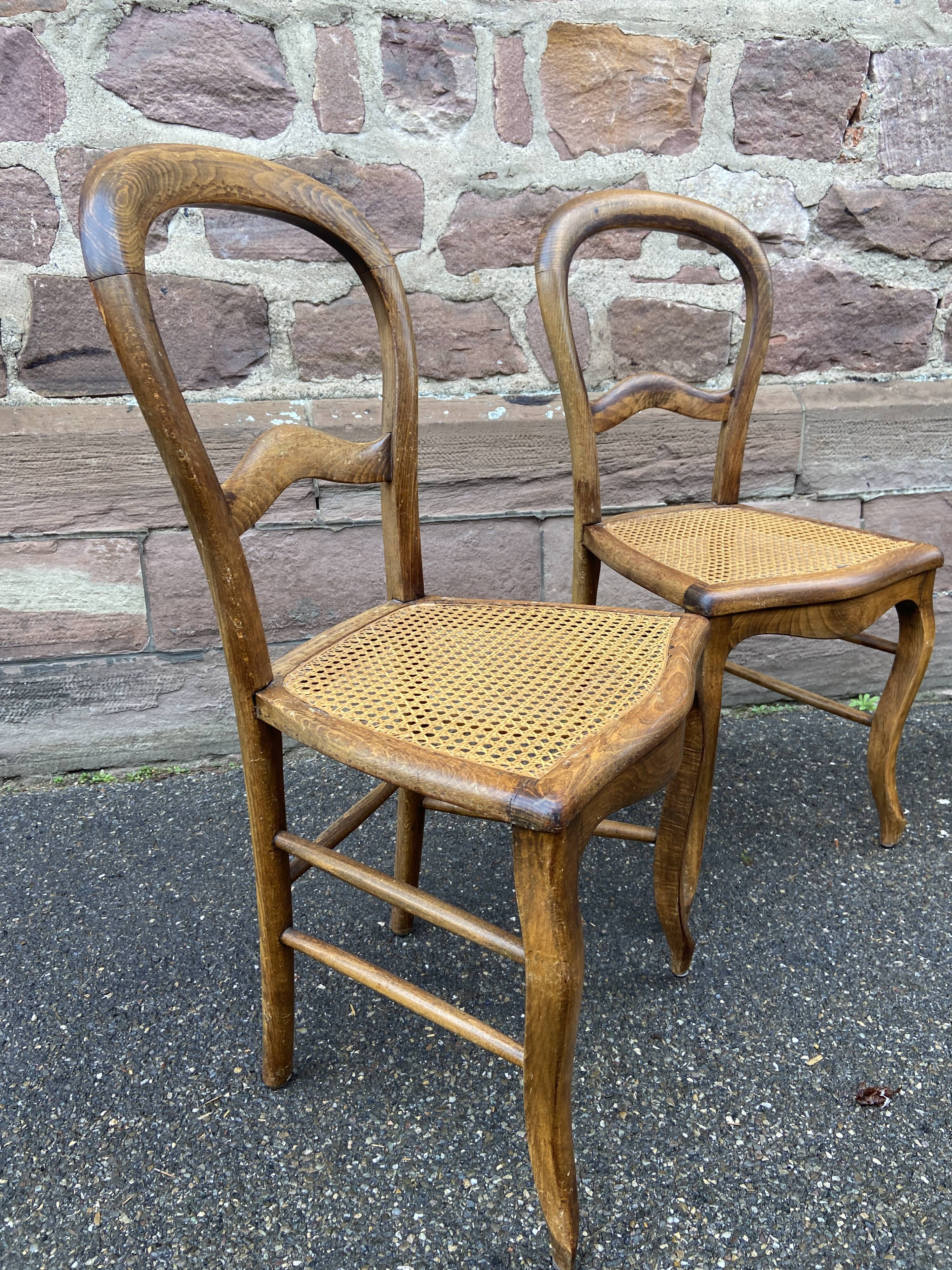 4 rustic Louis Philippe period chairs