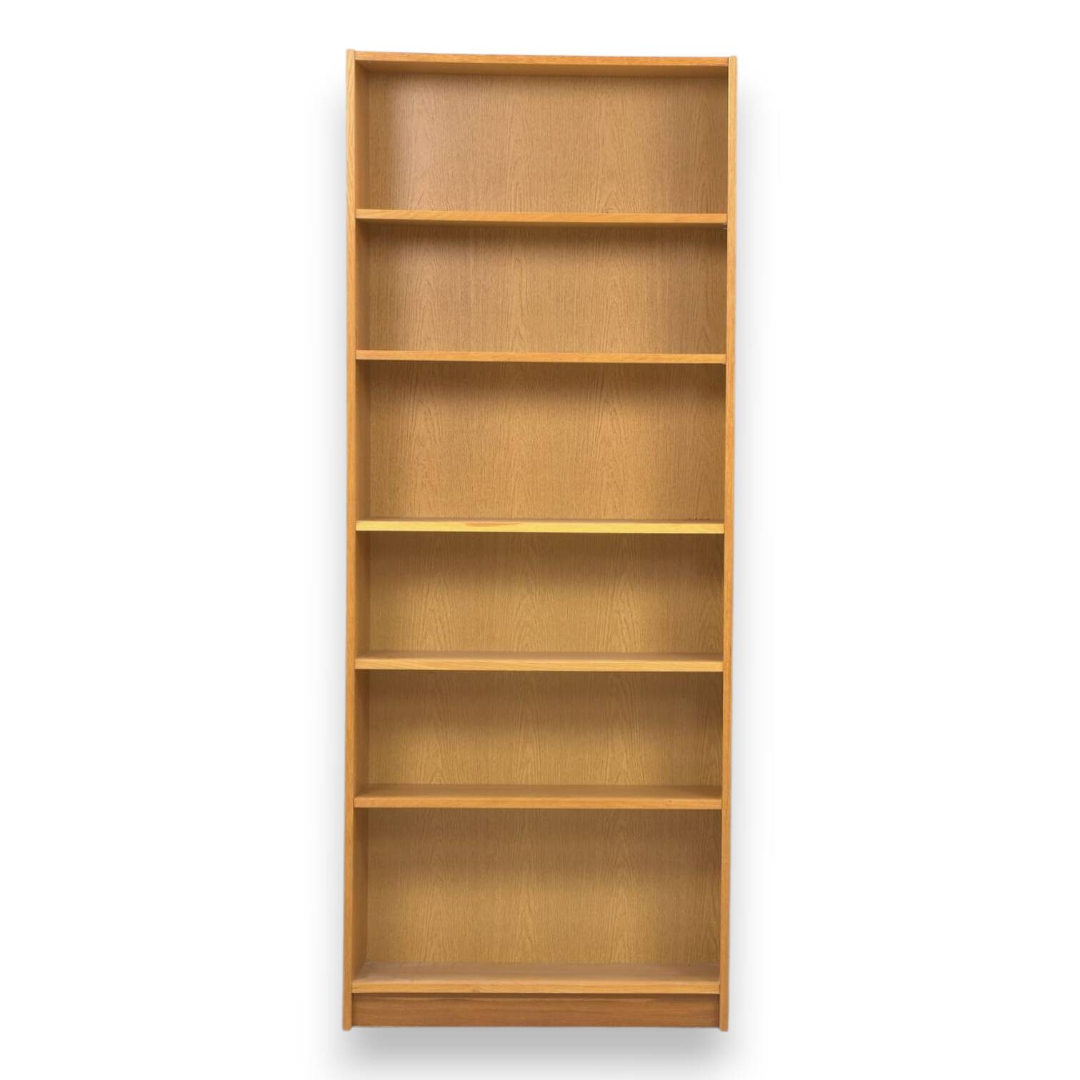 Vintage Scandinavian oak bookshelf – 200 cm – 5 compartments – 20th century