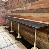 Decorative console table in cast iron and wood