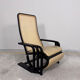 Rocking-chair viennois en bois courbé, cuir et cannage