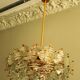 Kinkeldey gold-plated brass and faceted glass chandelier, 1960s