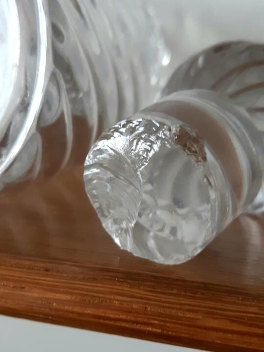 Trio de flacons cristal Baccarat modèle Bambou , vers 1910