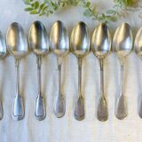 Set of 8 vintage silver plated soup spoons