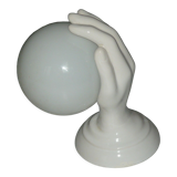 Vintage ceramic hand lamp, opaline globe