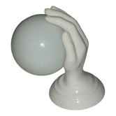Vintage ceramic hand lamp, opaline globe
