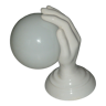 Vintage ceramic hand lamp, opaline globe