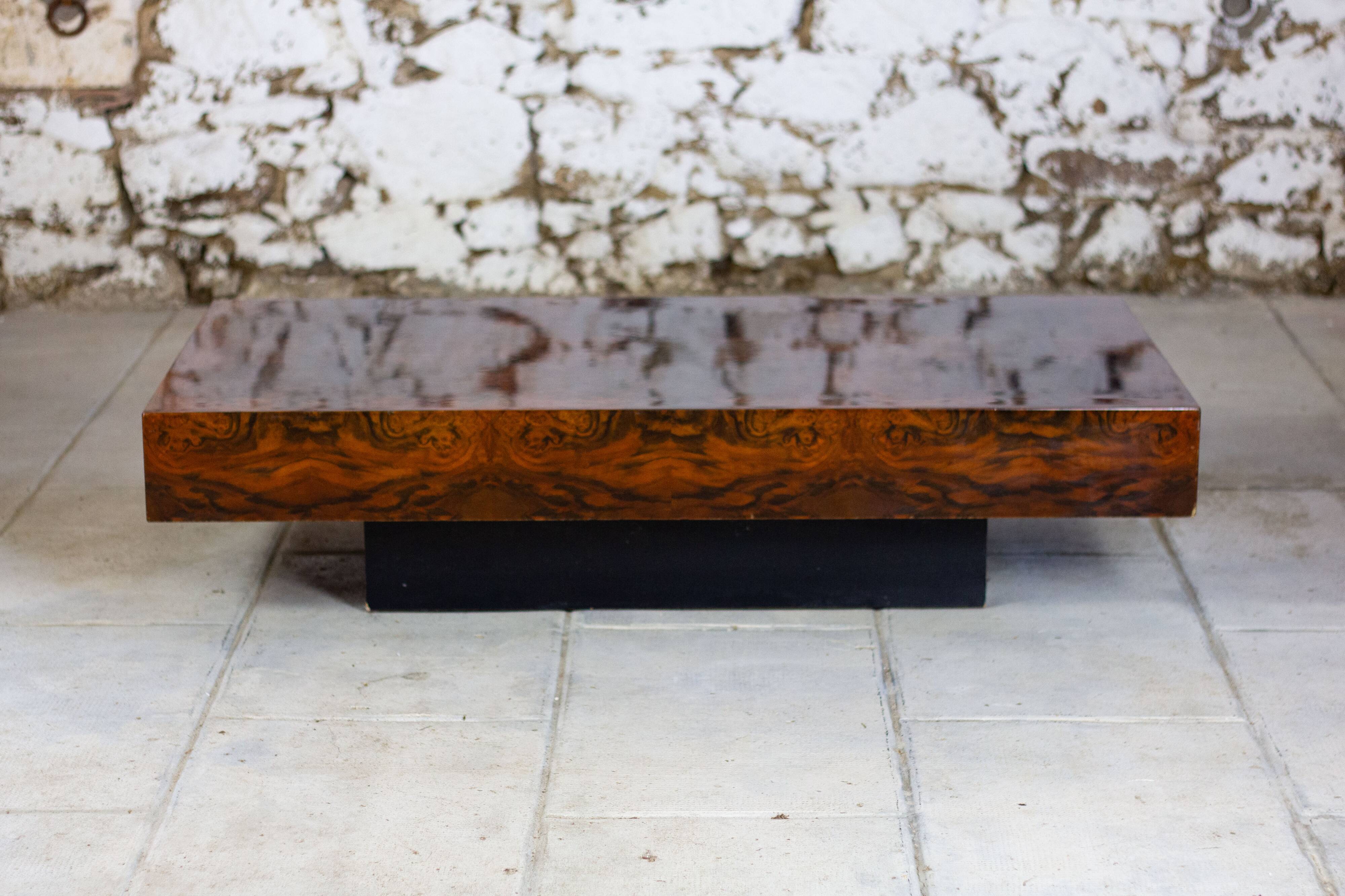 Elm burl coffee table, 1970