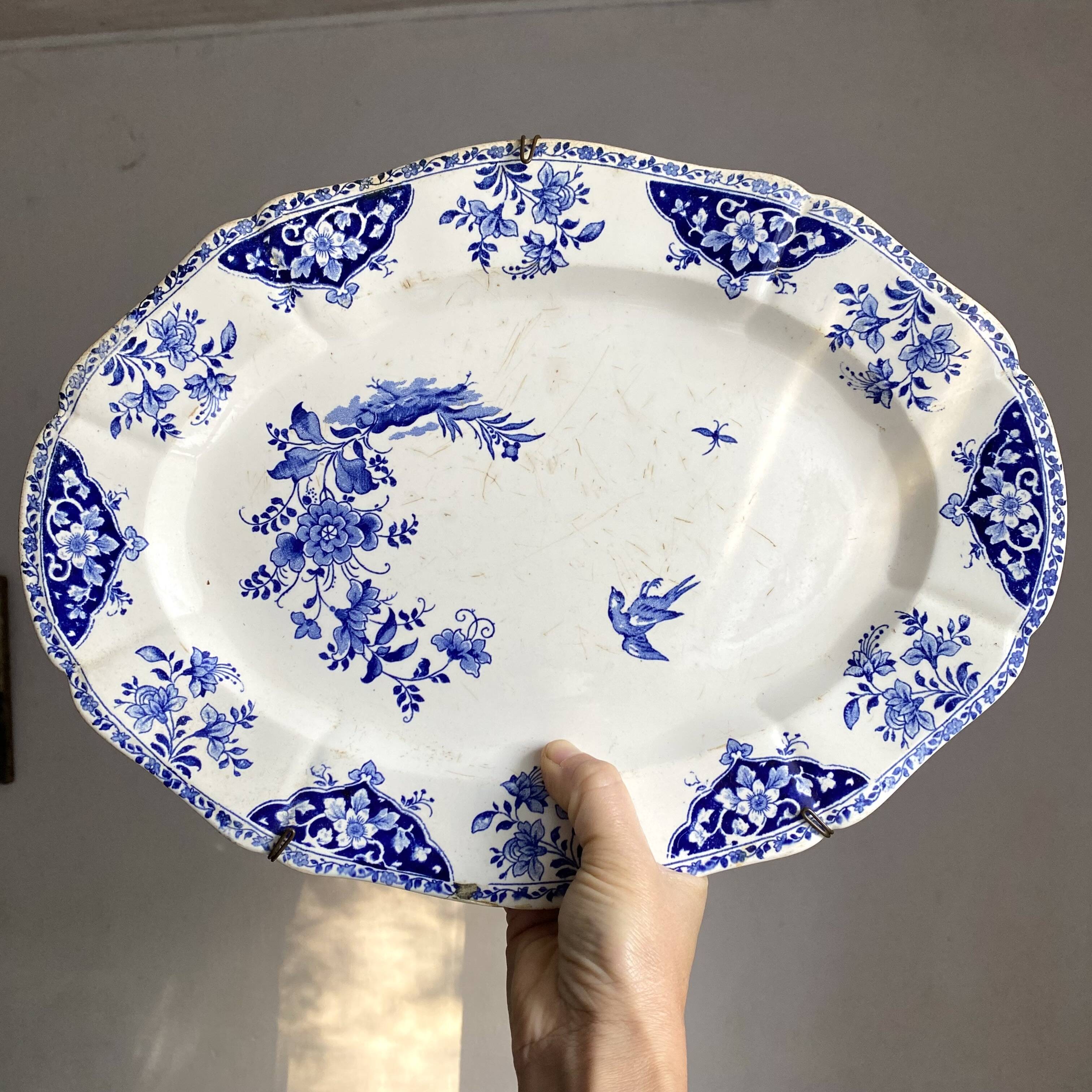 Large antique decorative Gien platter