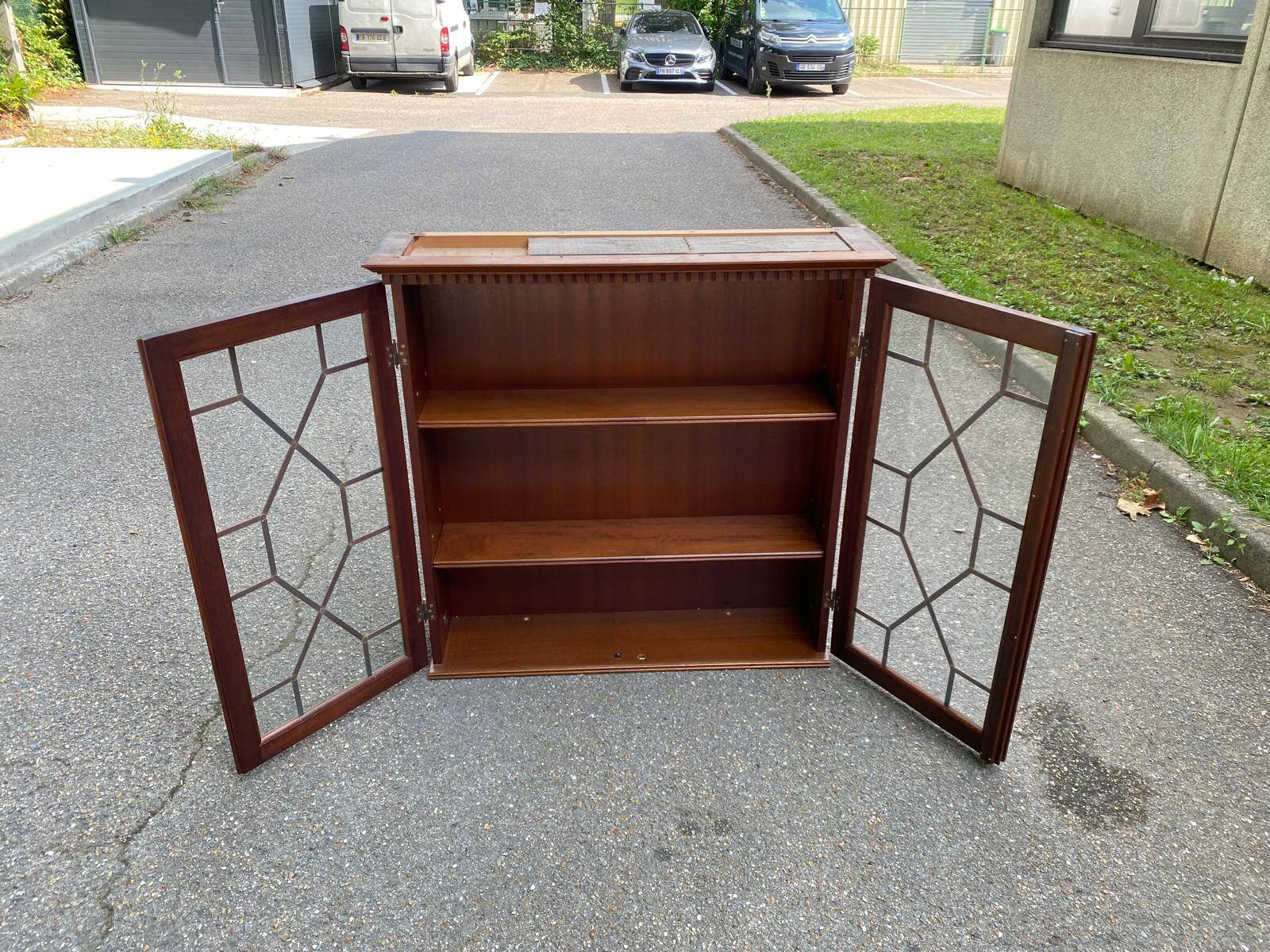English mahogany display cabinet