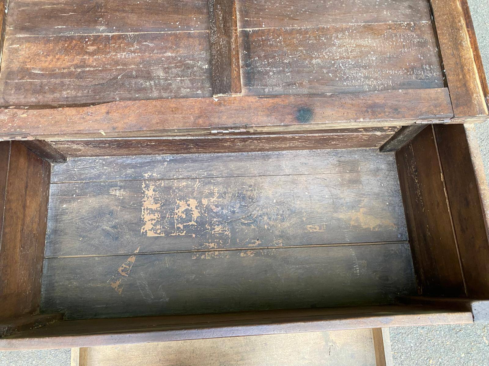 18th-century stripped chest in solid walnut