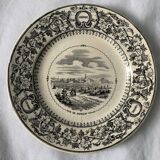 6 old dessert plates Old and Johnston Bordeaux 19th century Médoc and its castles