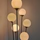 Mid Century Modern floor lamp in brass, marble, and opaline glass attributed to Stilnovo.