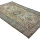 Vintage Turkish Carpet Medallion Beige Green 314 x 188 cm