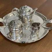 Art Nouveau silver-plated tea/coffee service, 4 pieces.