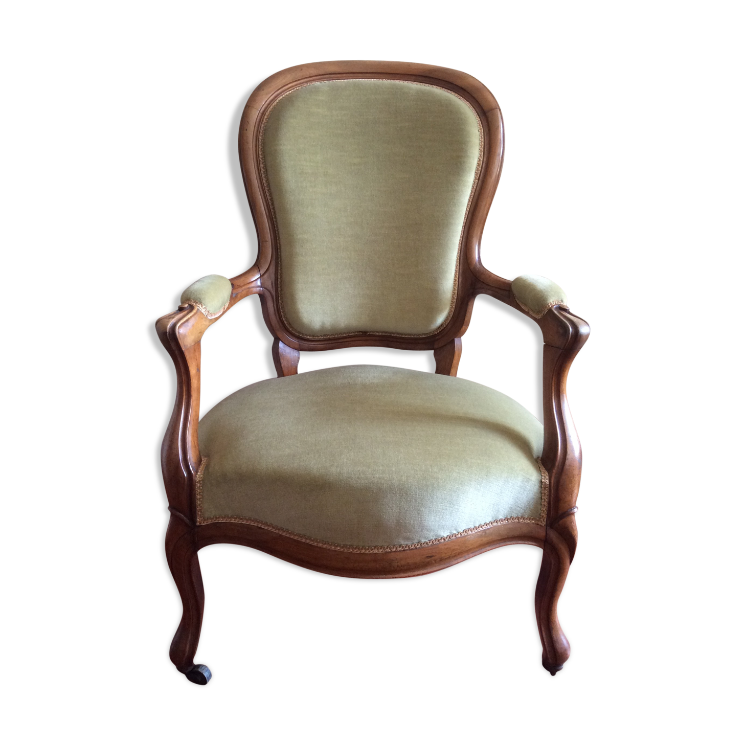 Almond green velvet convertible