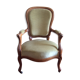 Fauteuil cabriolet velours vert amande