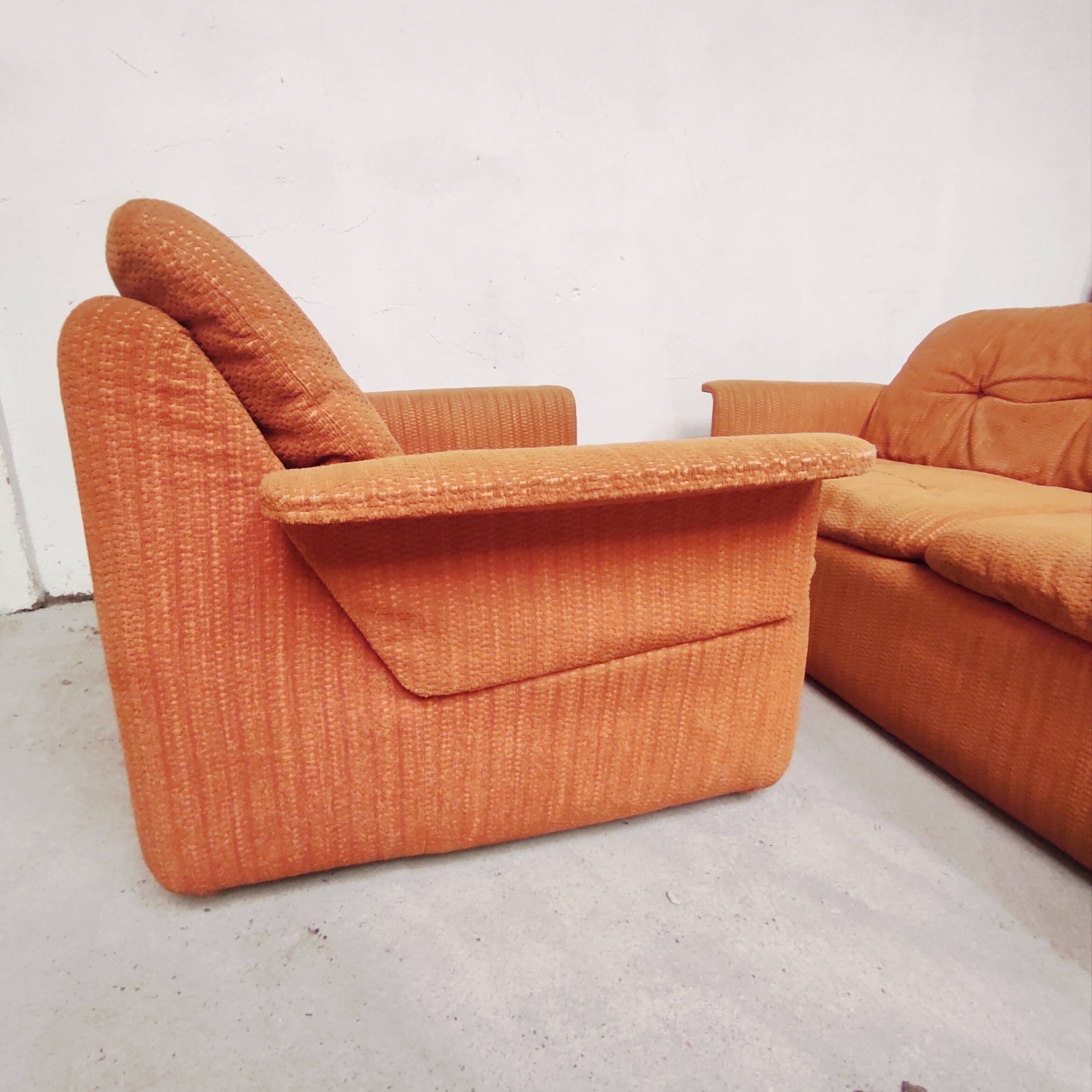 Orange living room set, 1970